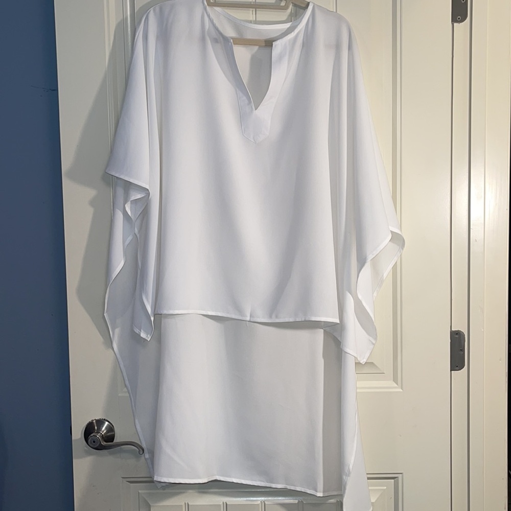 White semi sheer high low shirt. Amazon brand no tags NWOT